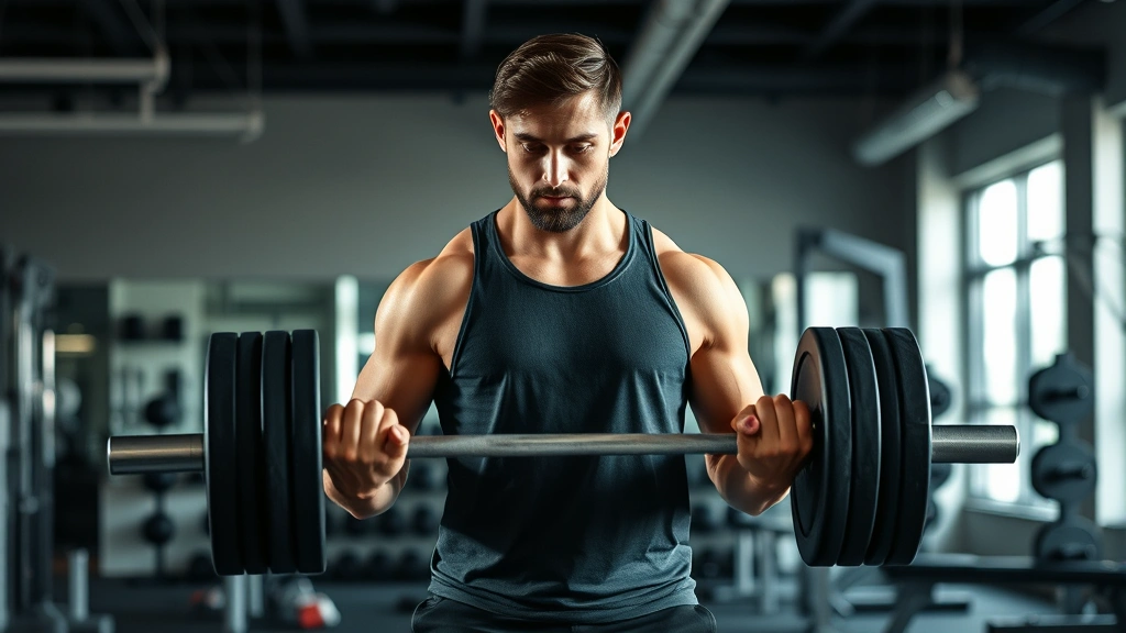 Person doing a dumbbell deadlift with perfect form in a modern gym, focused expression, natural lighting, athletic build, mid-lift position