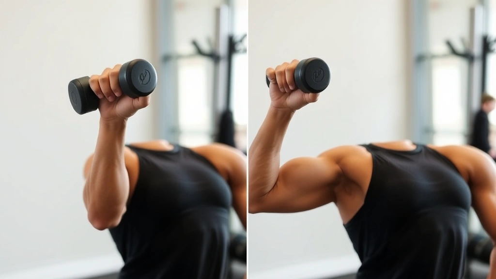 Fit individual doing a controlled dumbbell chest press with proper range of motion, demonstrating mind-muscle connection and body alignment