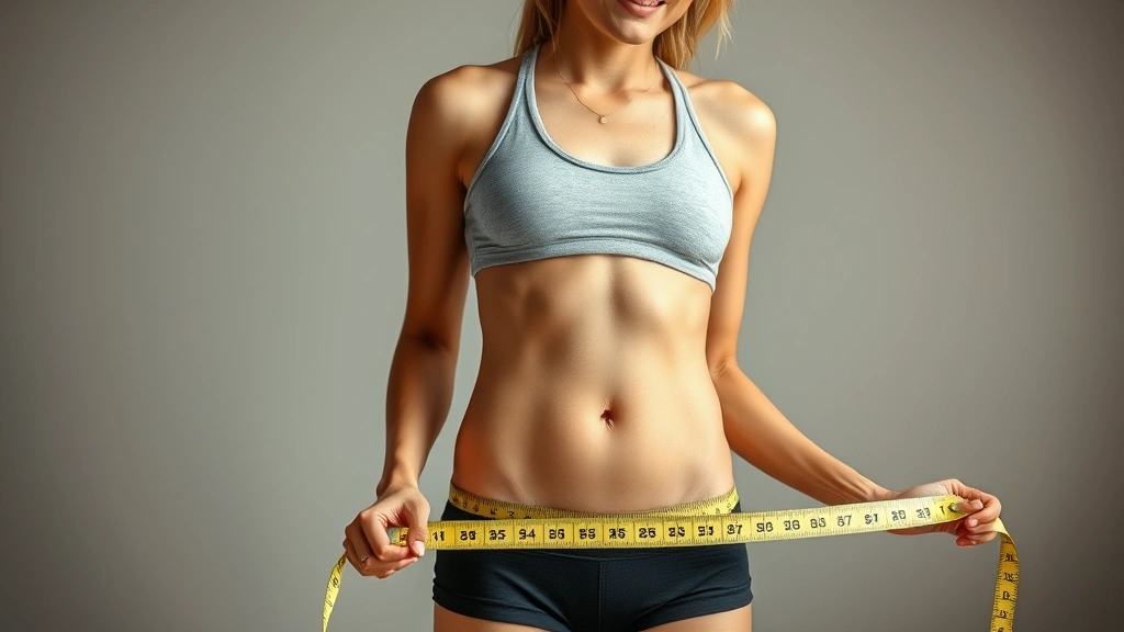 Athlete measuring body progress with a tape measure, looking confident and happy, focusing on holistic health rather than scale obsession, natural light