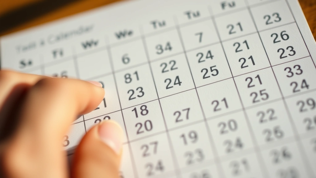 Close-up of someone's hand marking off days on a physical calendar or habit tracker, showing checkmarks and progress, natural lighting, motivational
